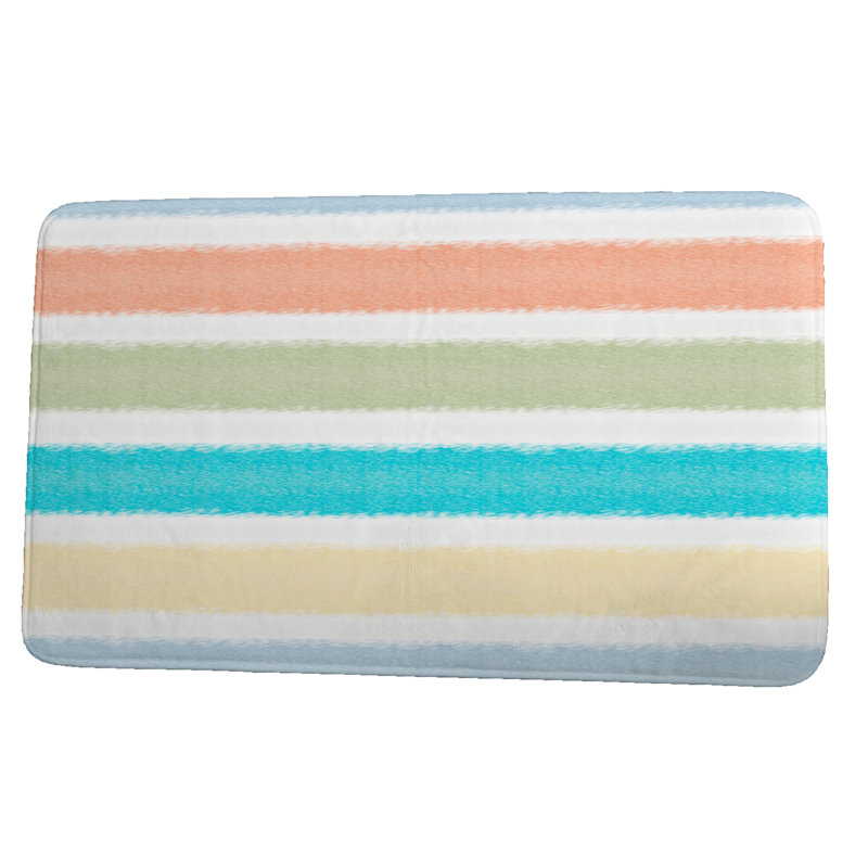 Tapis pour salle de bain Lemaire, l 34 po x L 21 po, Bleu