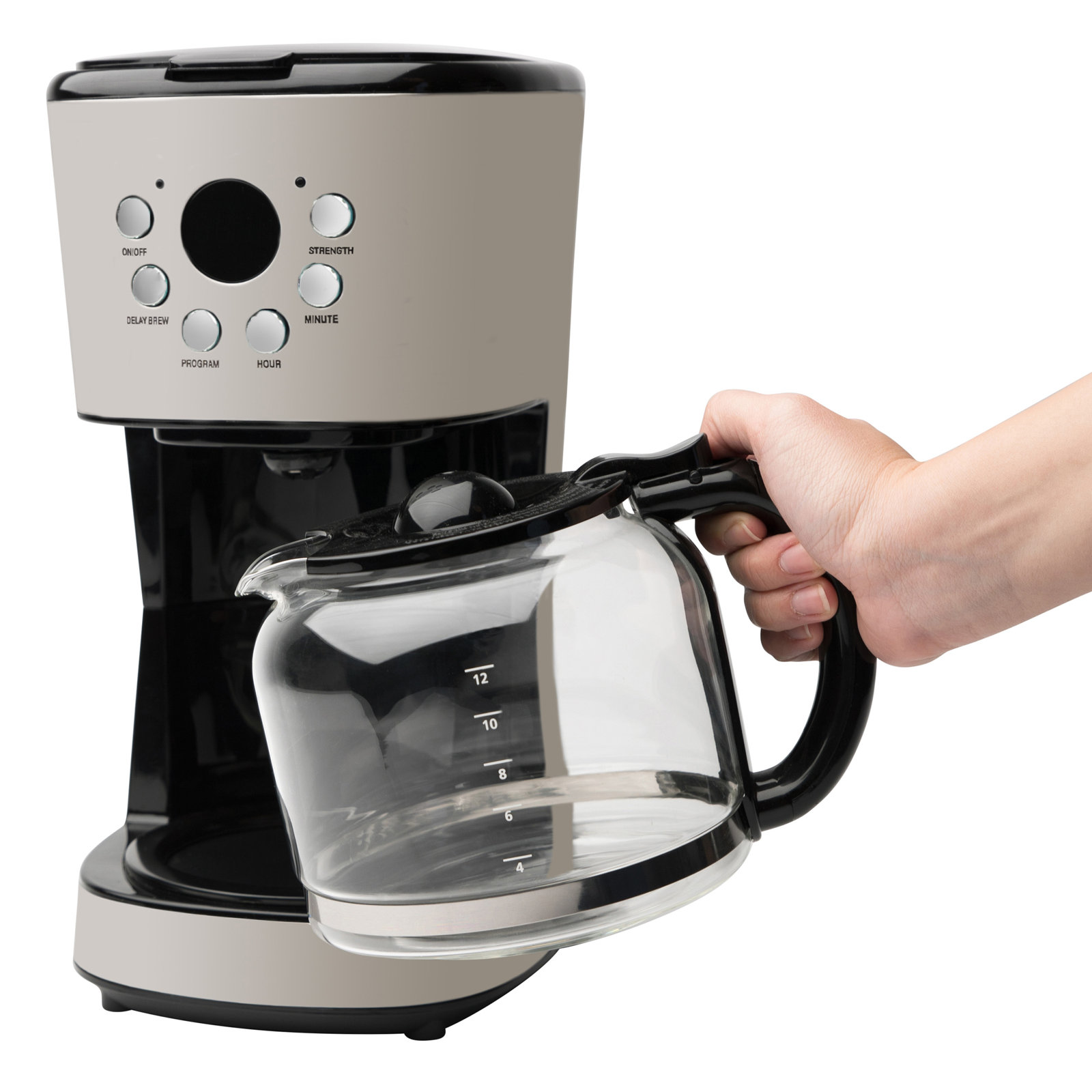 Haden 12-Cup Programmable Drip Coffee Maker, Putty