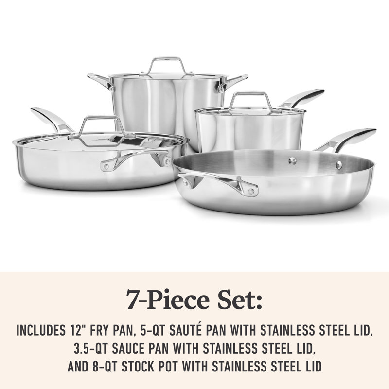Calphalon Premier Stainless Steel 7-Piece Cookware Set