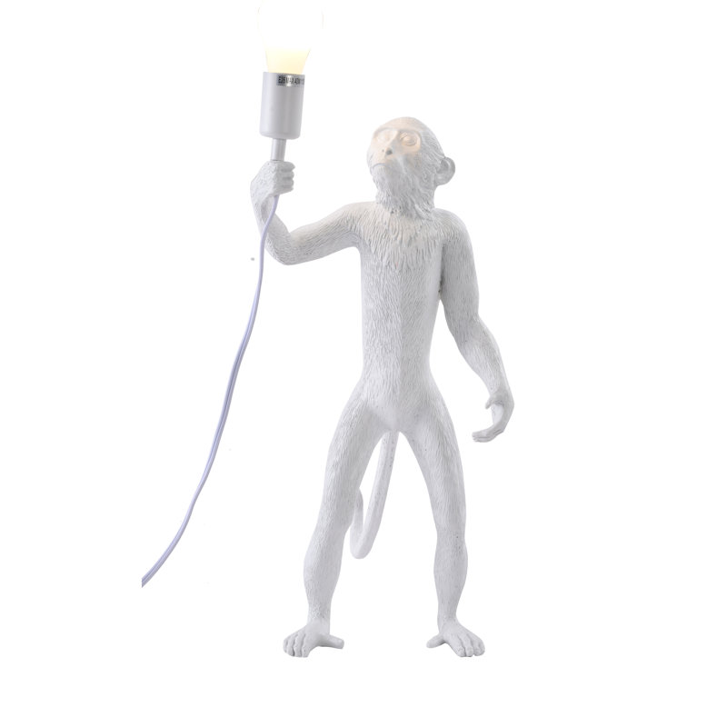 Lampe de table singe en résine 1 lumière Kasaundra Eclectic