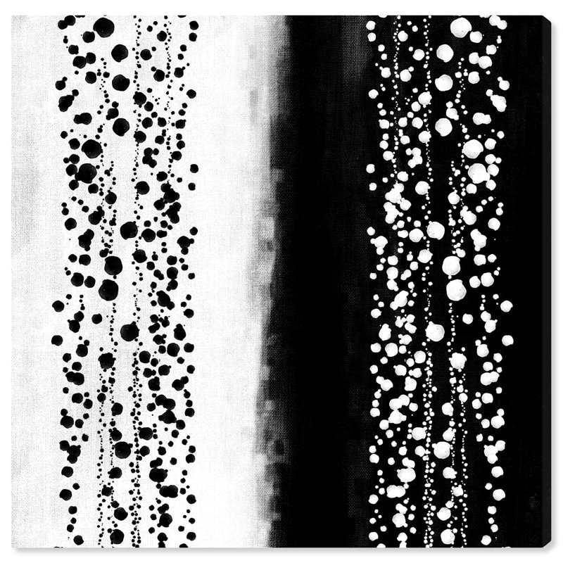 «Abstract Half and Half Mitad Brush Strokes» par Oliver Gal, reproduction d'art graphique sur toile, Toile tendue