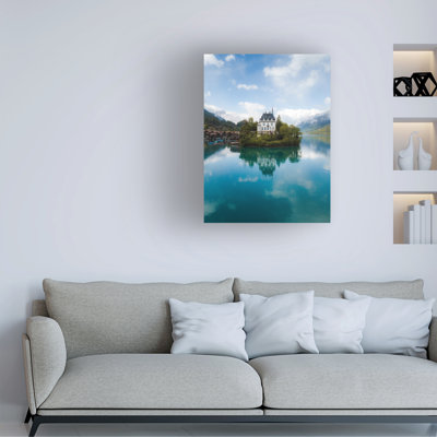 Art mural sur toile tendue - "Château suisse" de Jared Kreiss pour décoration de salon, de chambre à coucher ou de bureau - 18 x 24