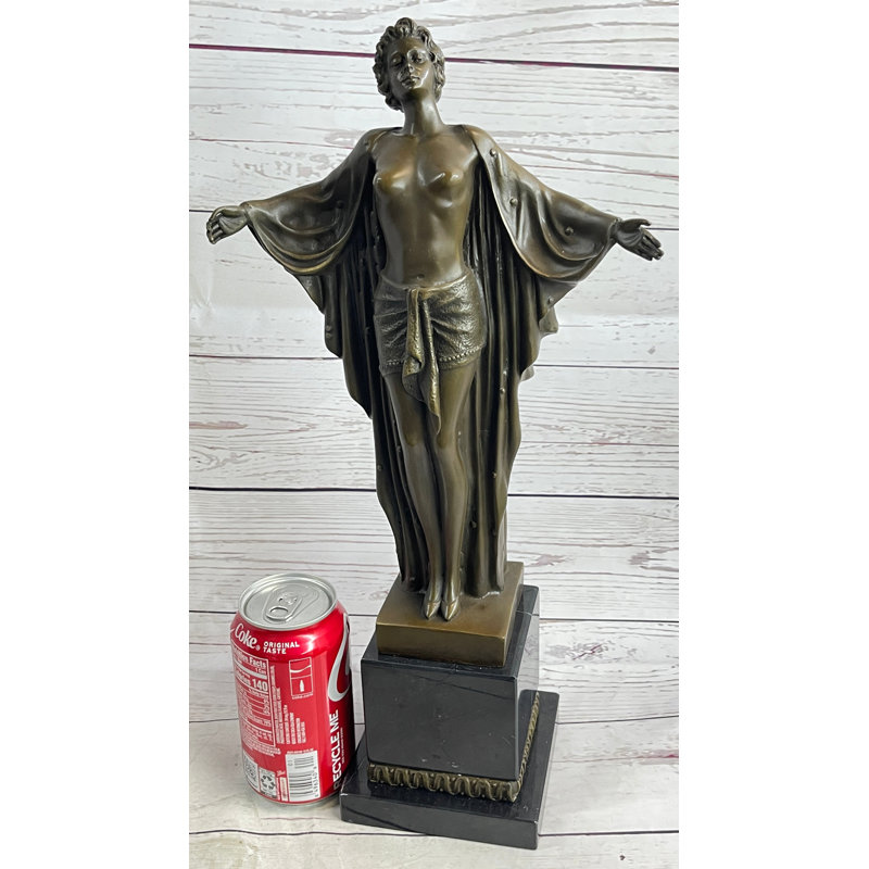 Sculpture femme semi-nue en bronze