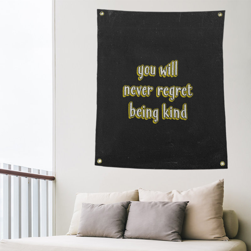 Tapisserie tableau noir en polyester quote quot, H 36 po x l 26 po, Jaune