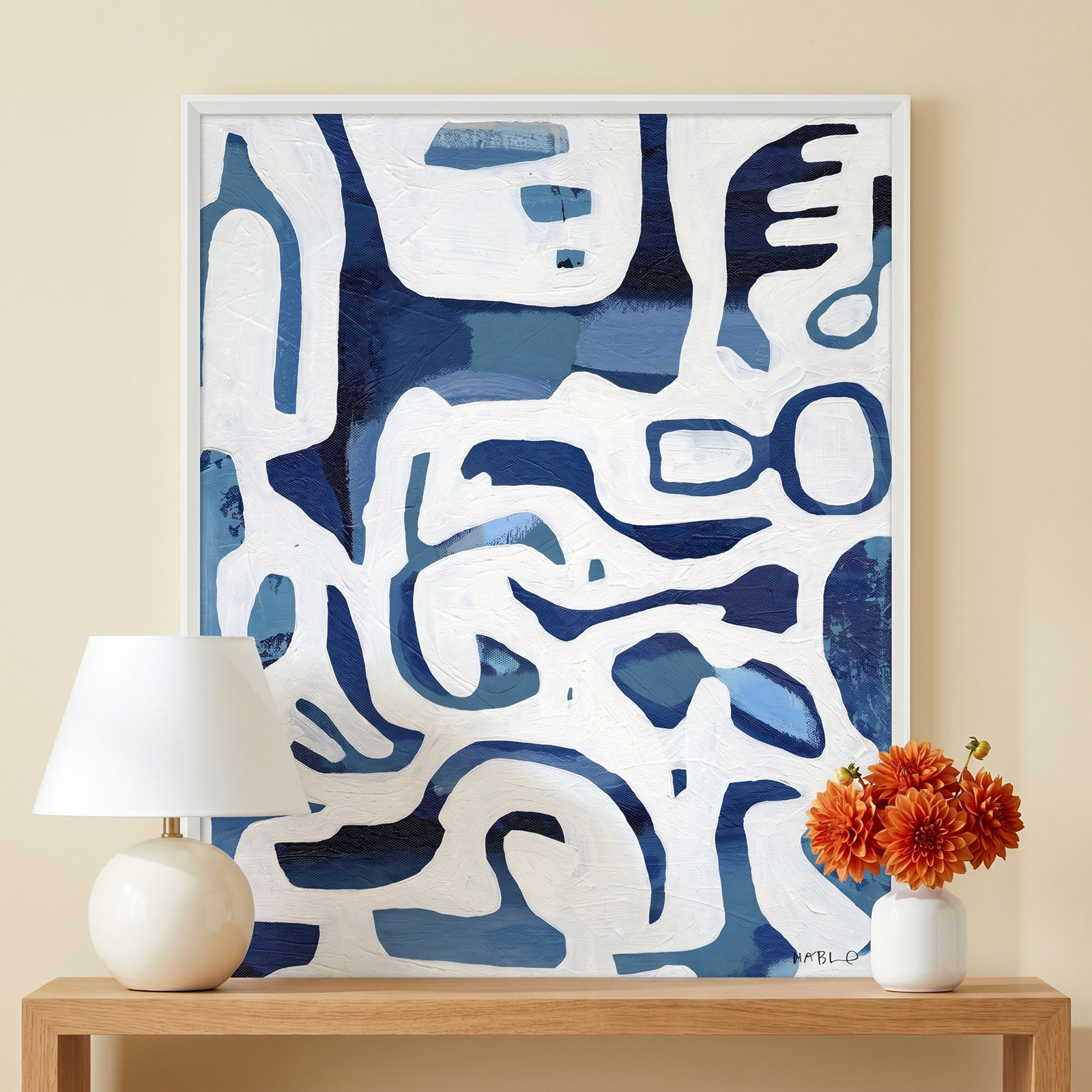 Susan Hable "Wild Life" Canvas Painting, 41"H x 33"W x 2.6"D