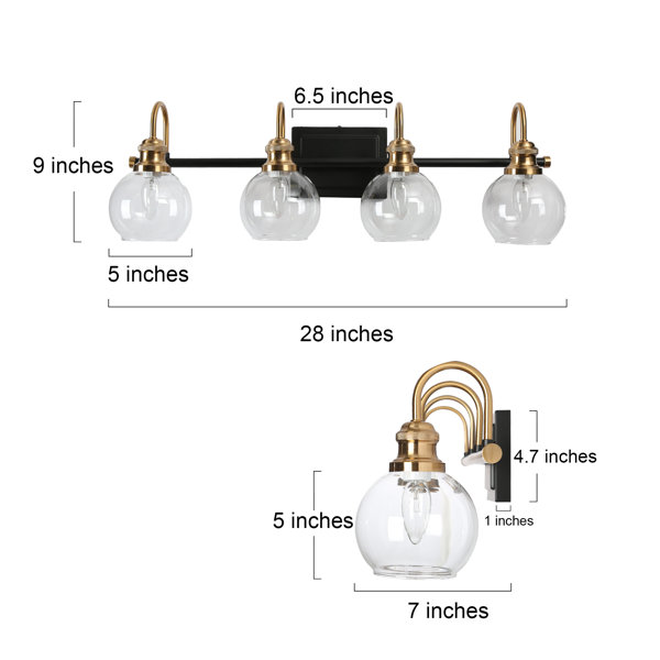 Corrigan Studio® Yedidalga 4-Light Globe Dimmable Vanity Light ...