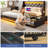 Bed Frame with LED Lights,Upholstered Wingback Storage Bed with Built-in Outlets & 4 Drawers-966201852-966201854