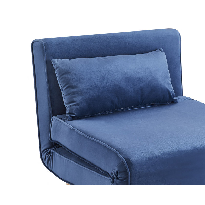 Griswalda 1 Seater Velvet Reclining Futon, Blue Velvet