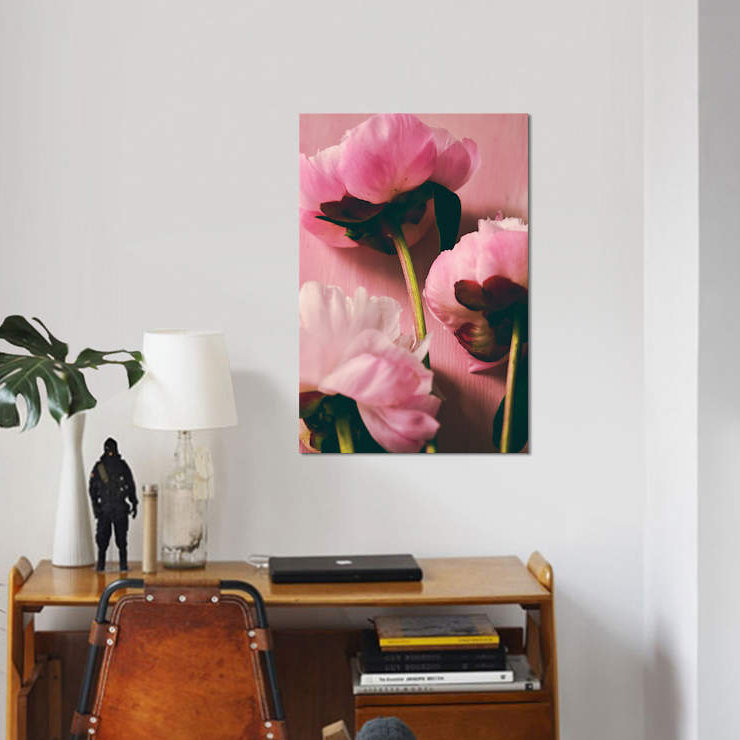 «Pink Peony II», impression sur toile, H 40 po x l 26 po x P 1,5 po, Toile tendue, Pas de tapis