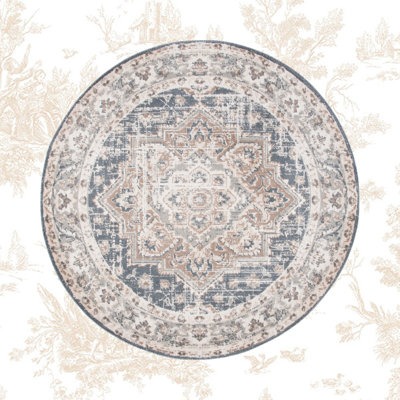 Gyle Oriental Beige/Gray Area Rug