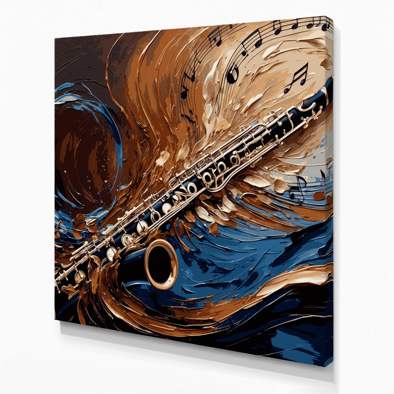Art musical sur toile noire, H 32 po x l 32 po
