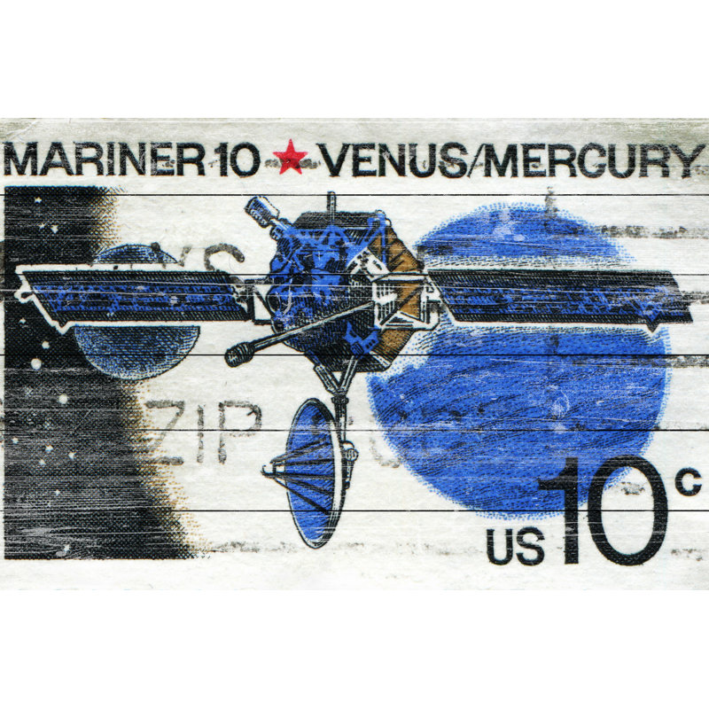 «Mariner 10», reproduction sur bois blanc, H 24 po x l 36 po x P 1,5 po