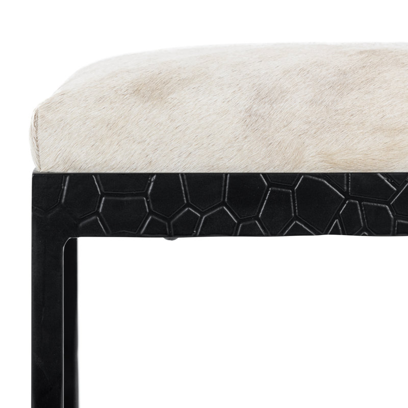 Bose Leather Counter Stool, Ivory/Black