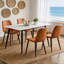 Ensemble de table et de chaises de salle à manger en pierre frittée pour 4 personnes avec 4 chaises rembourrées, montage facile-319502310