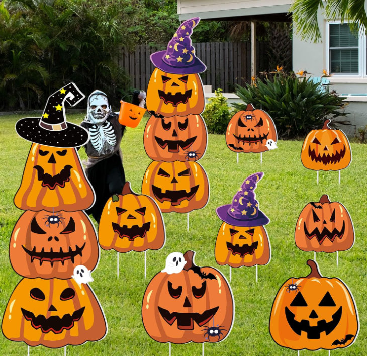 10 citrouilles d'Halloween en plastique