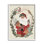 Père Noël, vacances, faune, feuille, bordure botanique, encadré noir, art texturé par Laura Konyndyk