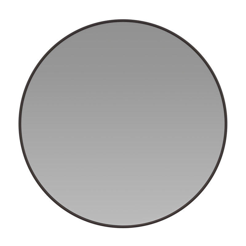 Adarius Accent Wall Mount Mirror with Aluminum Frame - Round Wall Mirror, Black, 24" x 24"