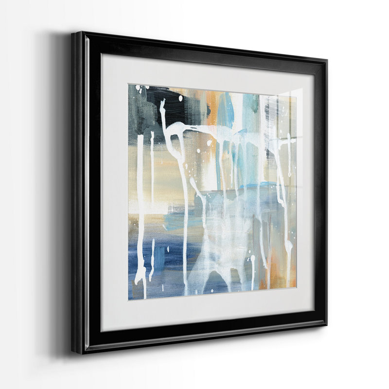 «Weather I», ensemble de 4 reproductions d'art encadrées, H 17,5 po x l 70 po x P 1,5 po, Noir