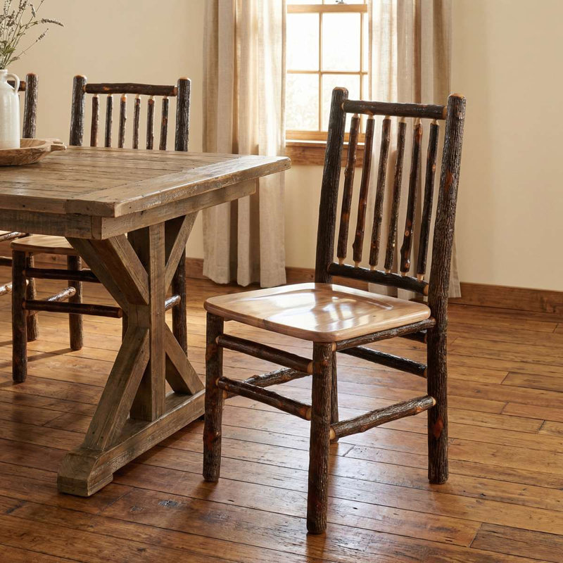 Fireside Lodge Hickory Spoke Back Side Chair - Natural Hickory Seat, Natural