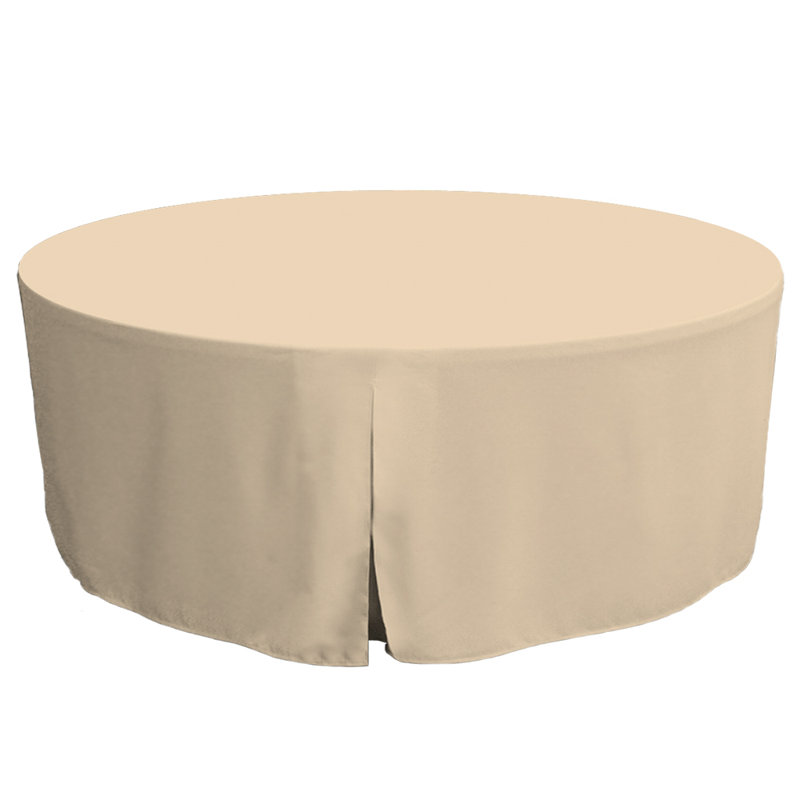 Tablevogue Round Table Cover, Natural, 72" L x 72" W