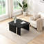 Table basse détachable en forme de L, rectangulaire en bois de 46,26 x 23,77 po et de 35,43 x 31,49 pouces, pour la chambre de la salle de presse