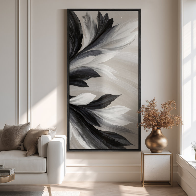 Très grand art mural sur toile encadré - impressions murales rétro pour chambre à coucher, Noir