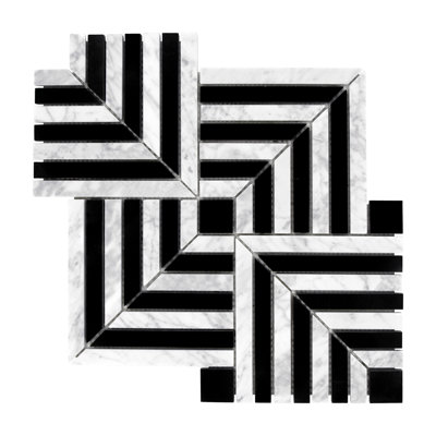 11.81" x 11.81" Natural Stone Floor & Wall Mosaic Tile