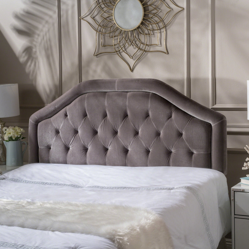 Tête de lit rembourrée Lemaster Panneau, Gris, Grand