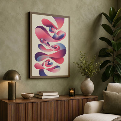 Flowing Ribbons Modern - Wrapped Canvas