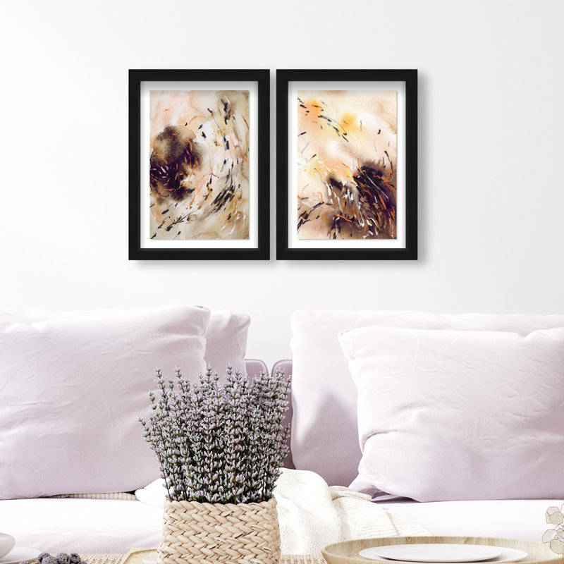 Floating Autumn Set Set by Oliver Gal, 63"H x 43"W, Black Shadowbox