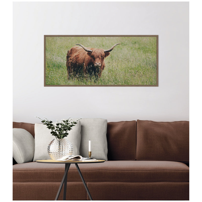 «Highland Cow No. 1» par Laura Evans, reproduction d'art sur toile encadrée