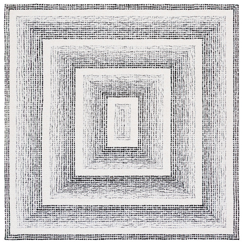 Pine Hand Tufted Wool;Cotton Geometric Rug, Square 6'