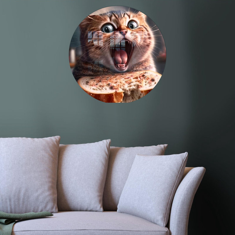 Adorable art en verre pour chat parfait pour décorer la cuisine ou comme cadeau personnalisé pour votre petit garçon ou une demoiselle d'honneur