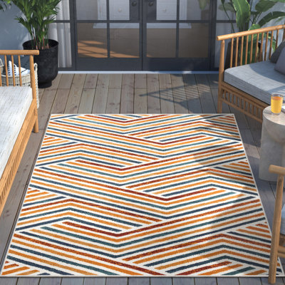 Well Woven Dorado Neema Modern Floral Terracotta Indoor/Outdoor Hi-Lo Area Rug -  DO-440-4