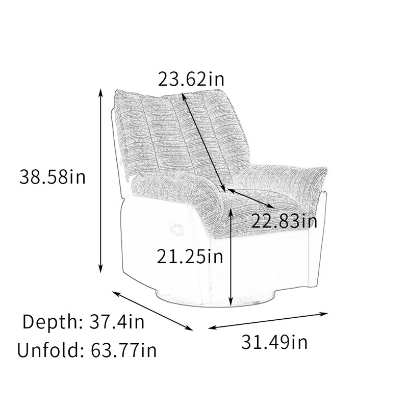 Fauteuil inclinable rotatif 360 ° Home Leisure, Jaune/blanc/noir