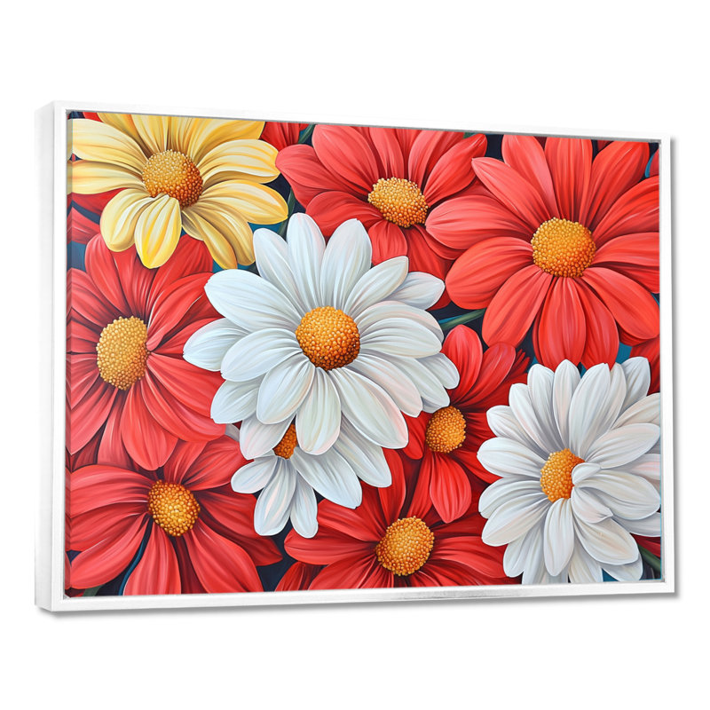 Décoration murale marguerite d'automne II - marguerites, H 30 po x l 40 po, Blanc