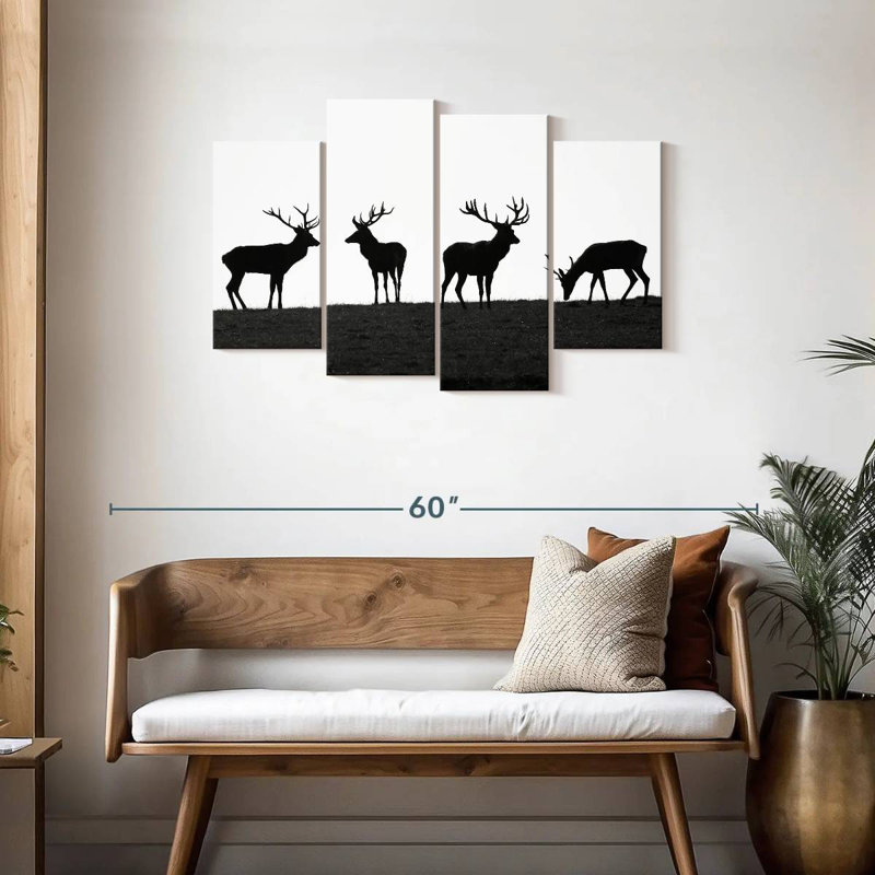 Brampt Elk Deer Silhouettes, 27" H x 43" W