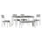 6 - Person Four Leg Dining Set-218473983-218473982-218473981