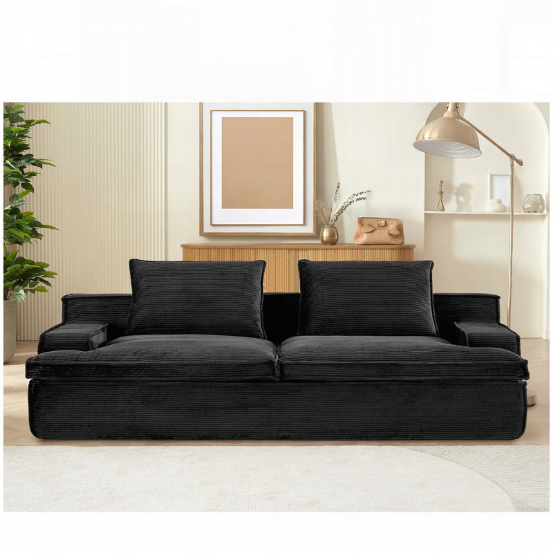 90.9 Wide full foam oversized sofa, Black