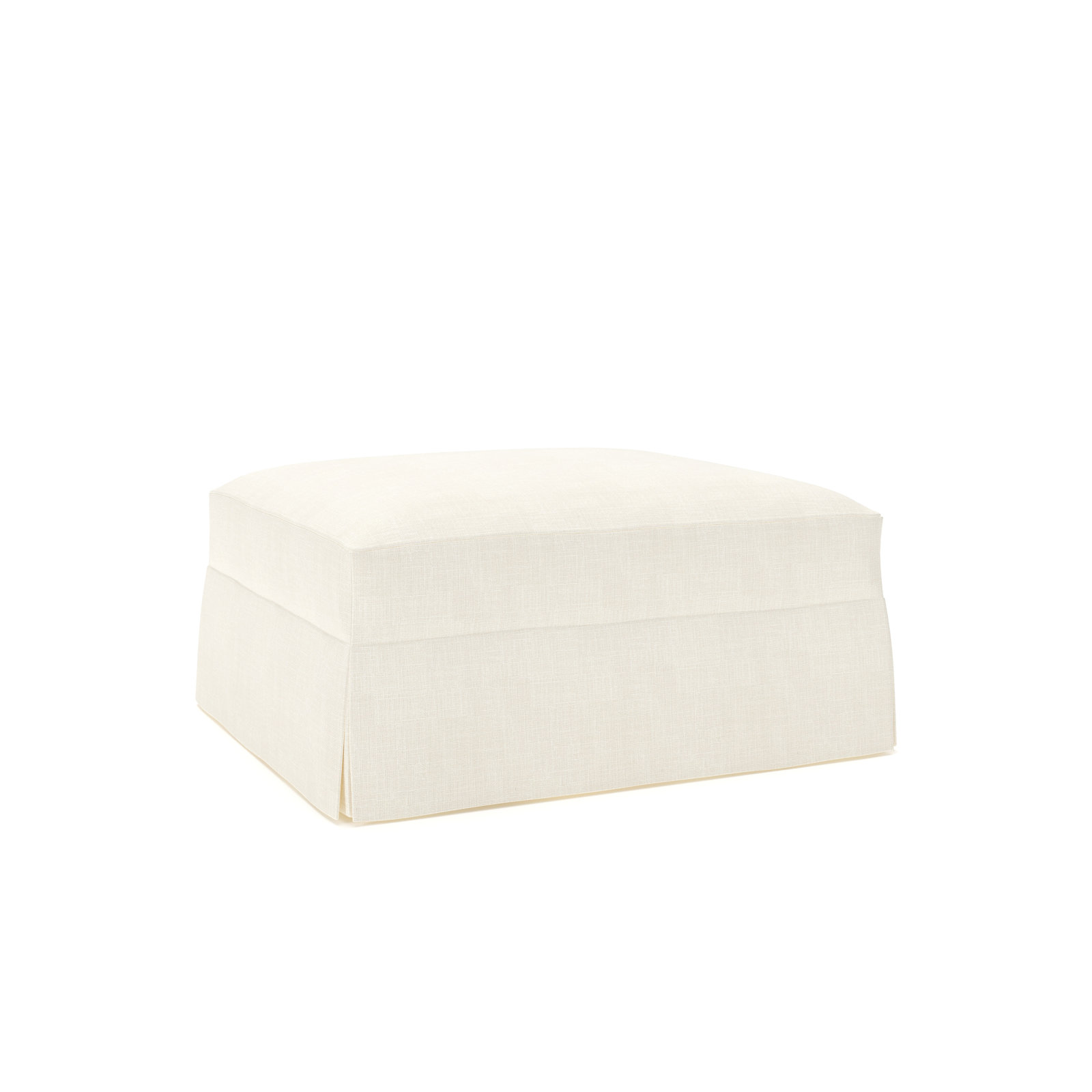 Lucia Upholstered Ottoman, Conversation Pearl Basketweave