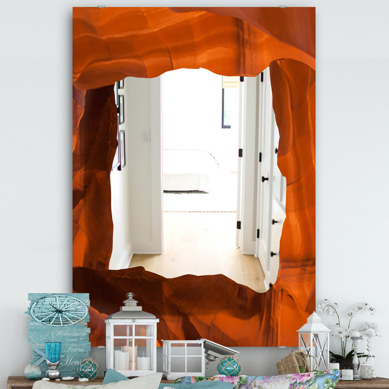 Beam in Antelope Canyon in Arizona I Traditional Frameless Wall Mirror, 39.4" H x 29.5" W