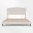 Beige Upholstered Platform Bed Frame – Button-Tufted Headboard, Slat Support-754806394
