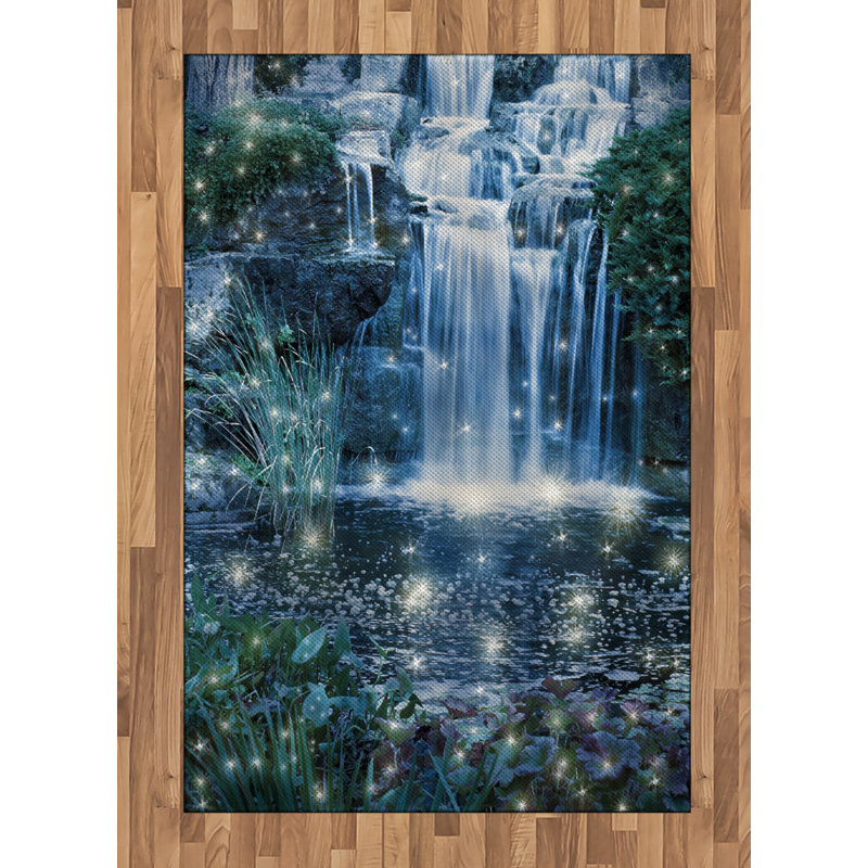 Waterfall High Density Long Fiber Poly Threads Decorative Area Rug Carpet, Rectangle 4' x 5'8"