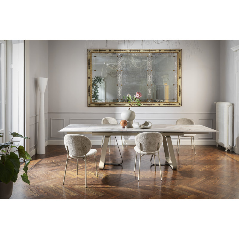 Inès Upholstered Chair with Metal Frame, Ash Gray, Matte Black