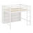 Solid Wood Loft Bed With 8 Open Storage Shelves, Built-In Ladder-333193847