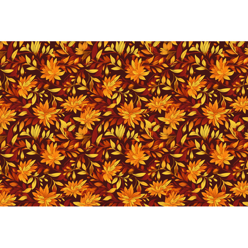 Machine Printed Comforter, Twin Extra Long Comforter, Orange/Red Floral