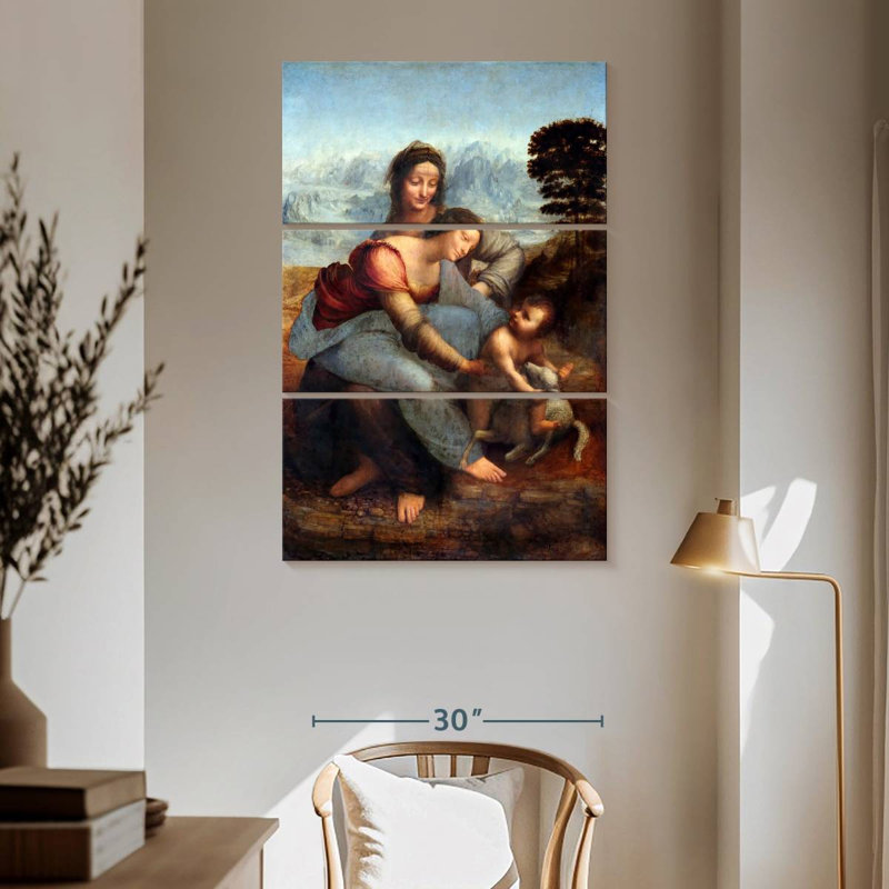 La Vierge et l'enfant avec Sainte Anne, H 65 po x l 42 po