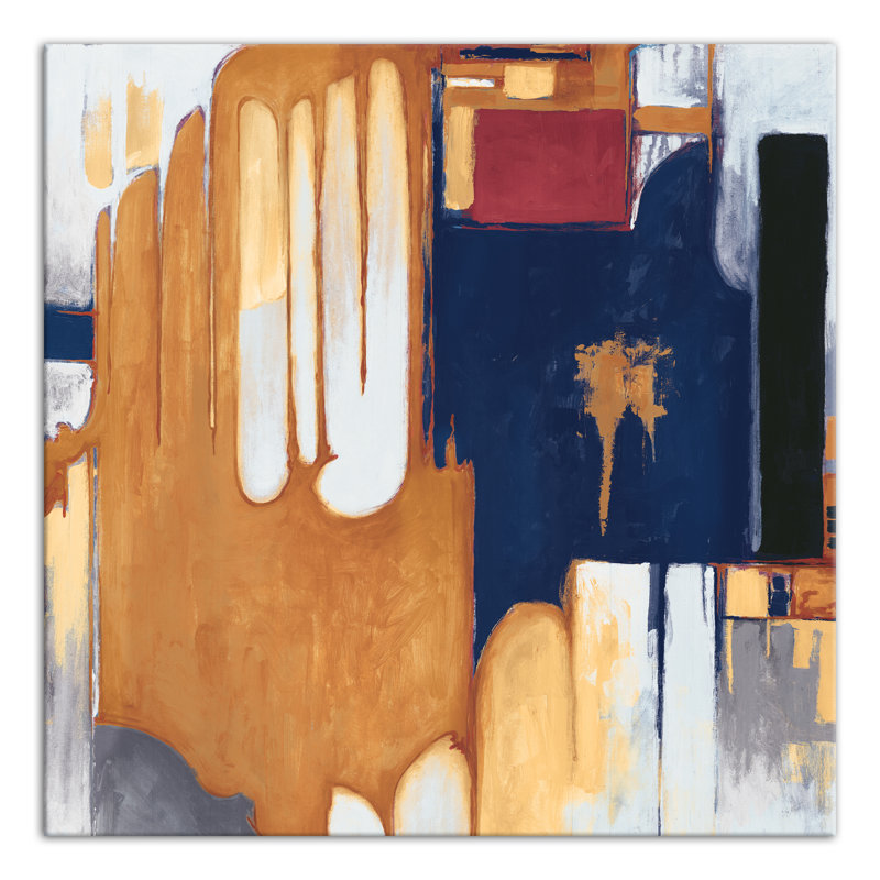 " Orange Blue Abstract " Painting Print