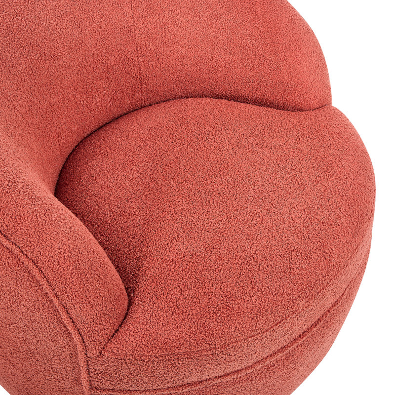 360 Swivel Chair In Coral Color - With Cozy Feel Construction, Coral