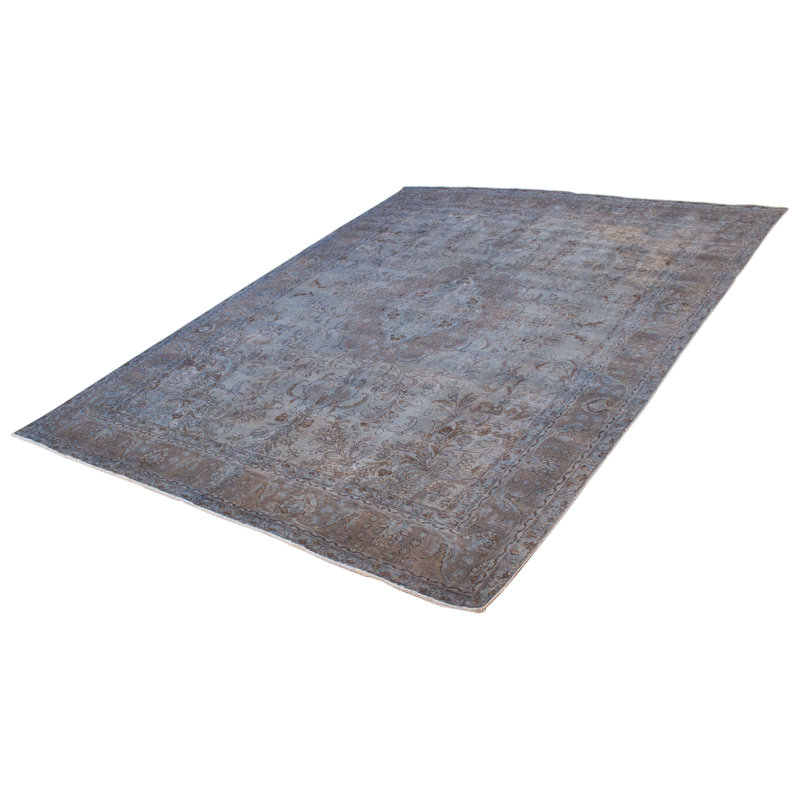 Tapis bleu denim clair 9 pi 9 po x 12 pi 7 po Krishn